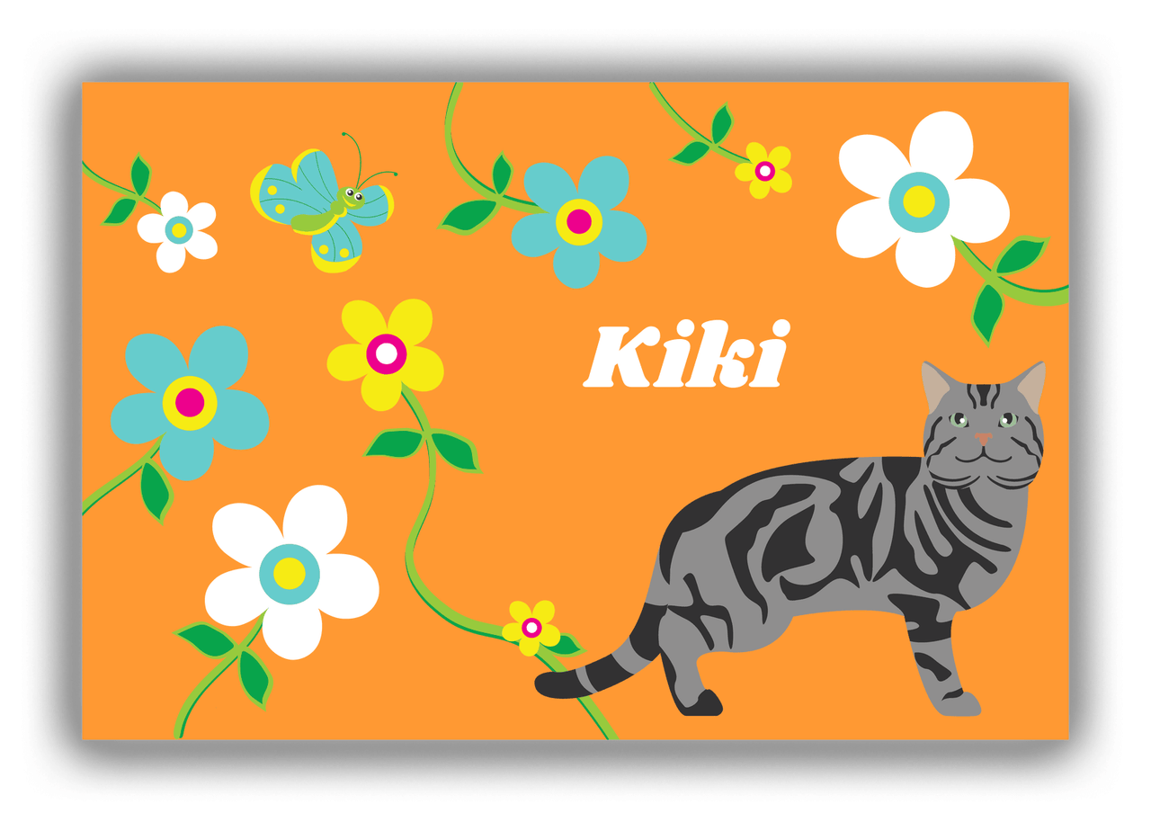 Personalized Cats Canvas Wrap & Photo Print IX - Orange Background - Cat V - Front View
