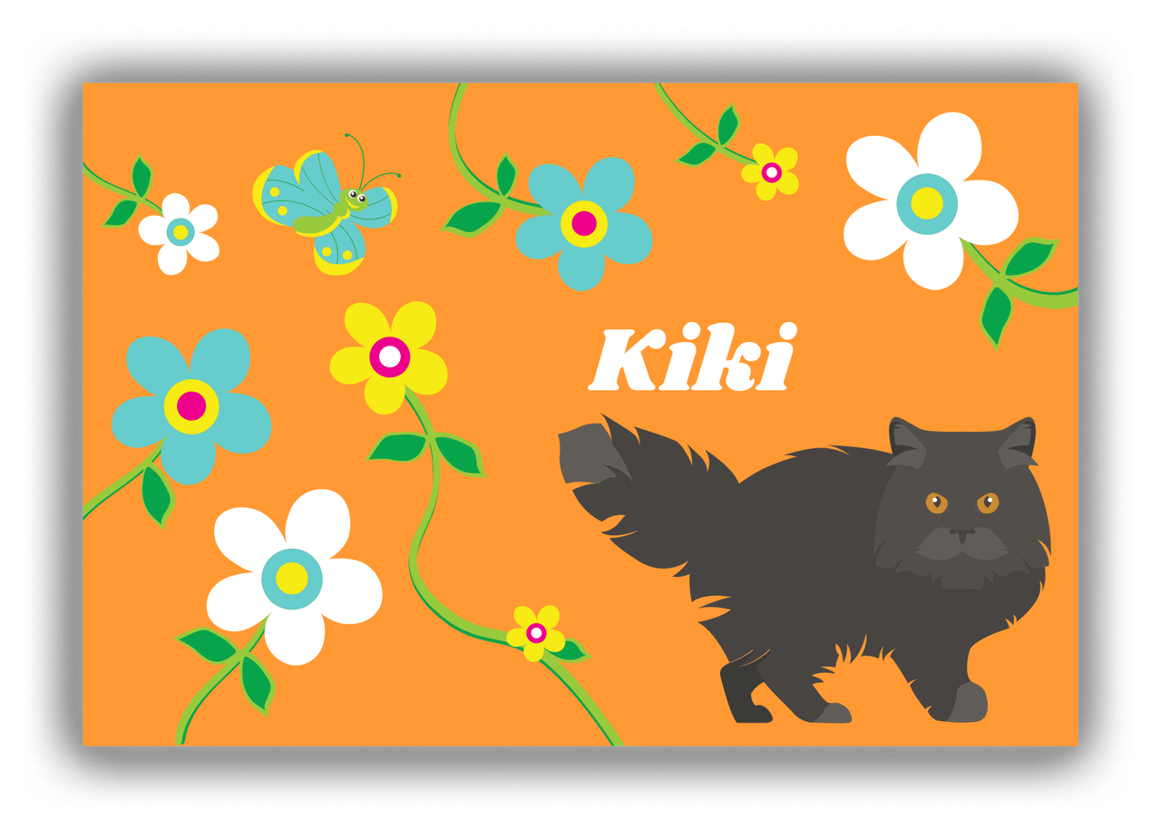 Personalized Cats Canvas Wrap & Photo Print IX - Orange Background - Cat VI - Front View