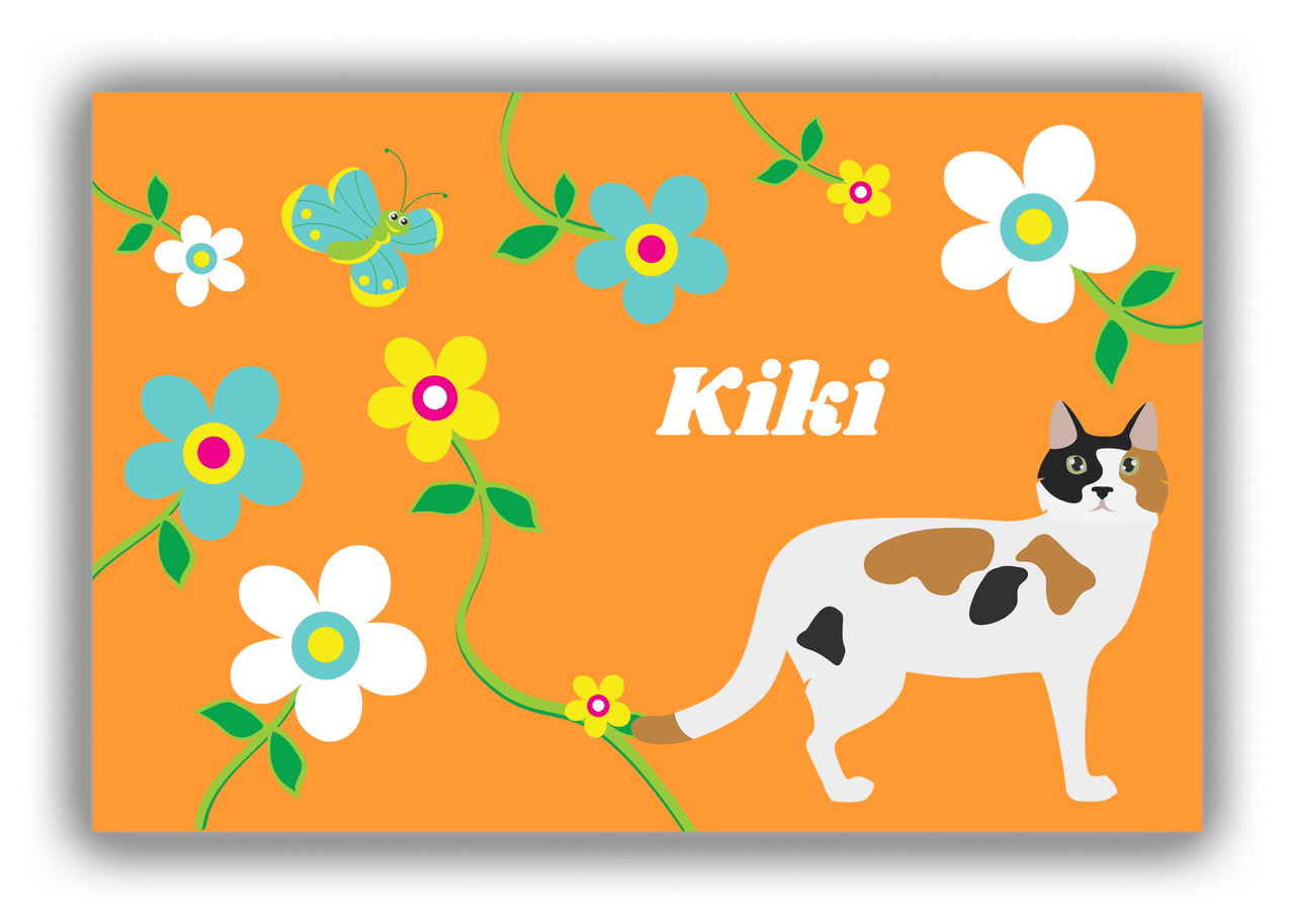 Personalized Cats Canvas Wrap & Photo Print IX - Orange Background - Cat VII - Front View