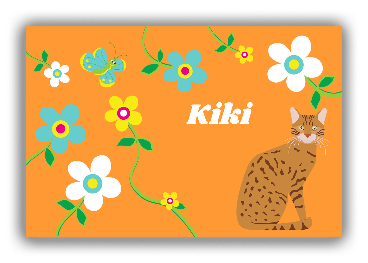 Personalized Cats Canvas Wrap & Photo Print IX - Orange Background - Cat VIII - Front View