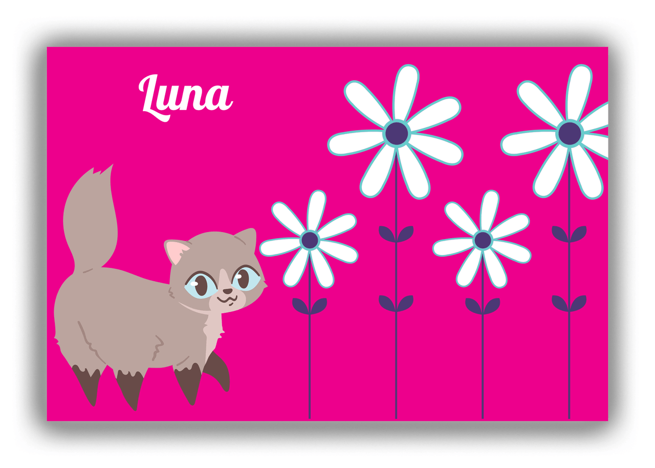 Personalized Cats Canvas Wrap & Photo Print X - Pink Background - Cat III - Front View