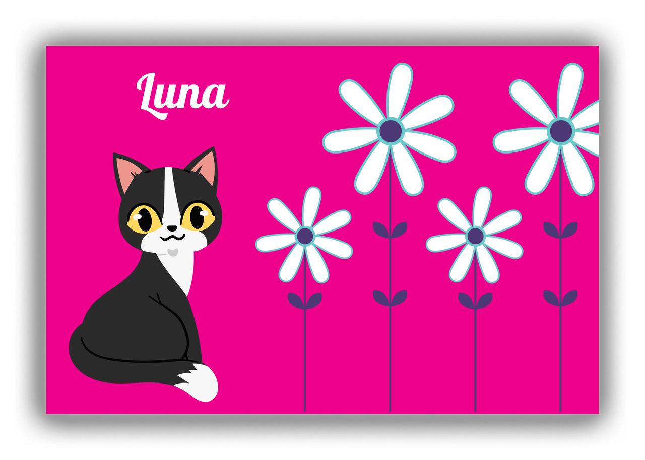 Personalized Cats Canvas Wrap & Photo Print X - Pink Background - Cat IX - Front View