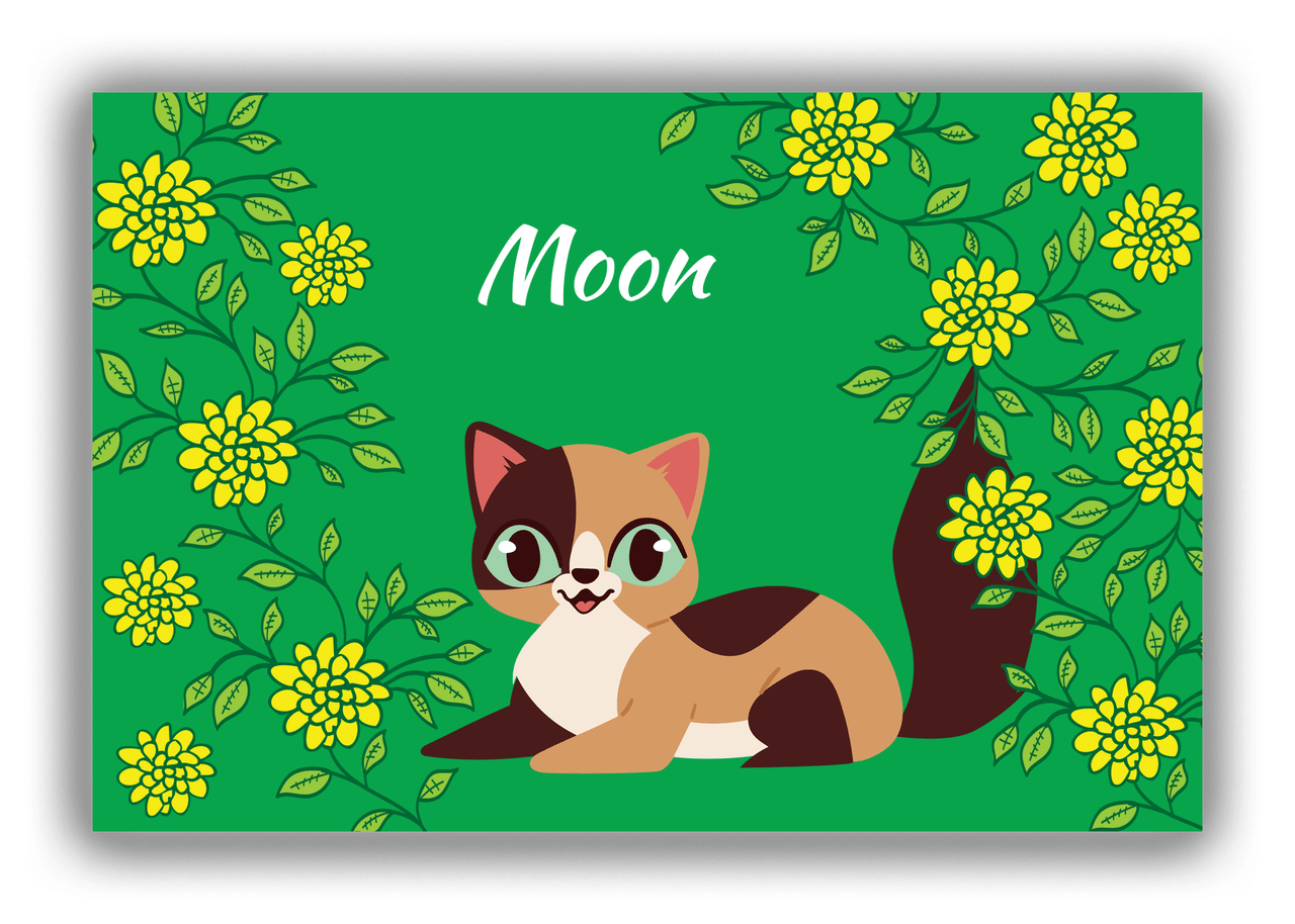 Personalized Cats Canvas Wrap & Photo Print XI - Green Background - Cat I - Front View
