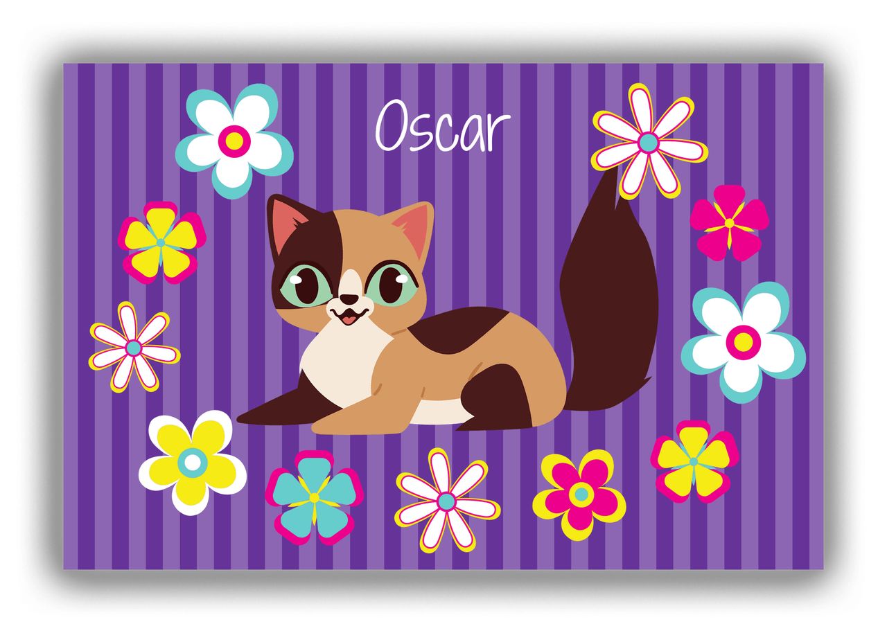 Personalized Cats Canvas Wrap & Photo Print XII - Purple Background - Cat I - Front View