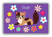 Thumbnail for Personalized Cats Canvas Wrap & Photo Print XII - Purple Background - Cat I - Front View