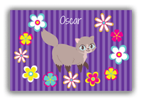 Thumbnail for Personalized Cats Canvas Wrap & Photo Print XII - Purple Background - Cat III - Front View