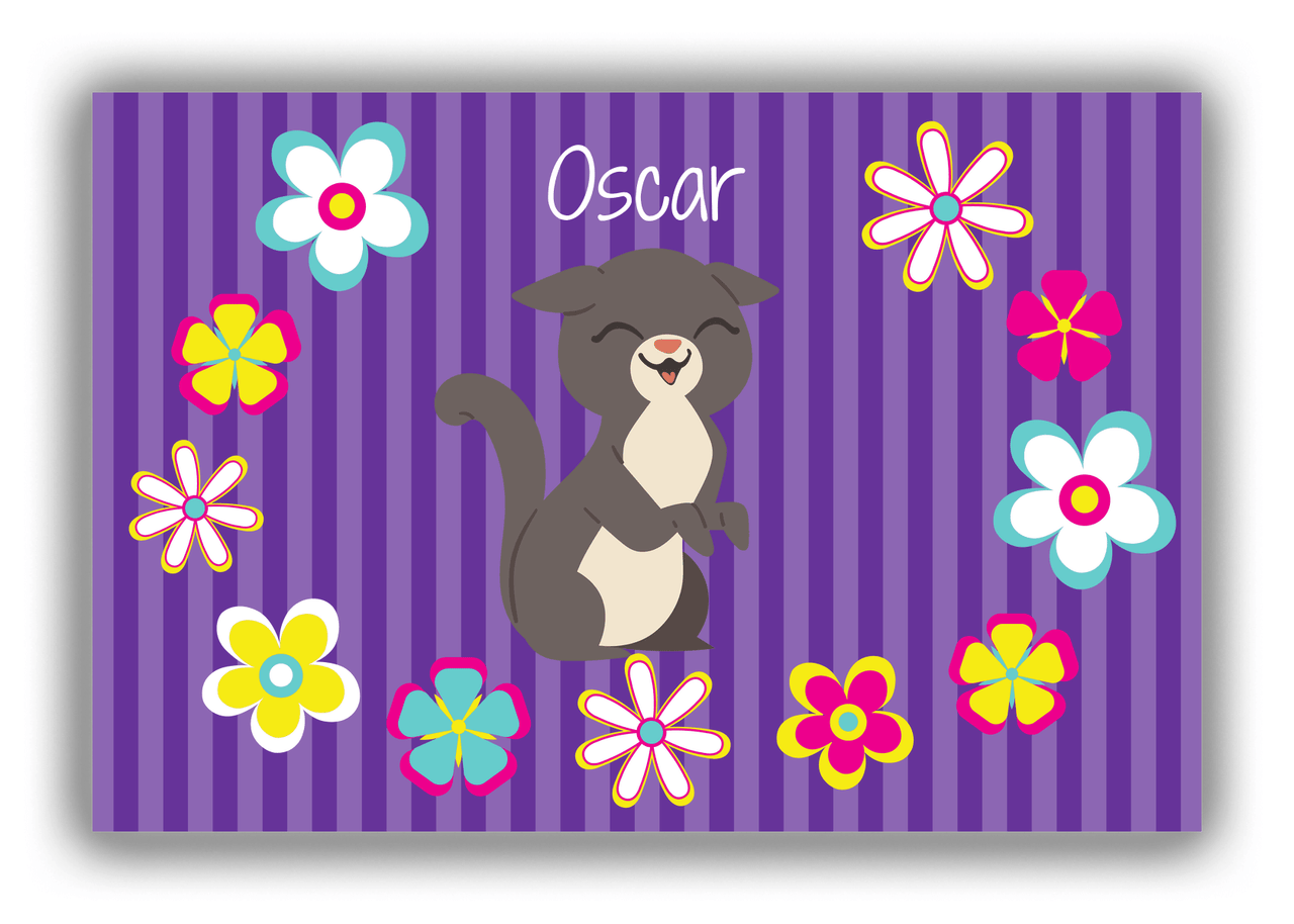 Personalized Cats Canvas Wrap & Photo Print XII - Purple Background - Cat V - Front View