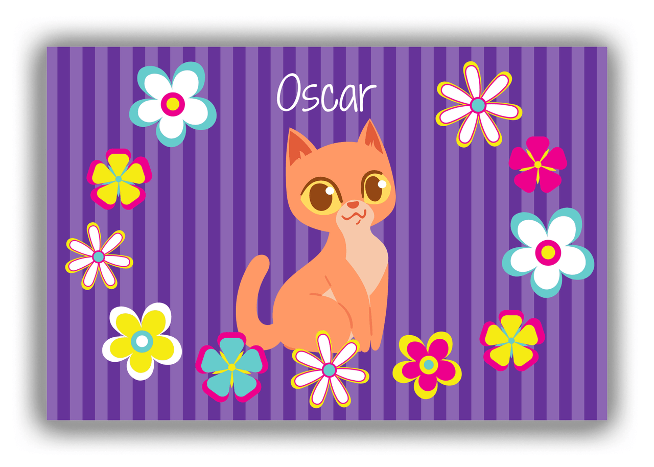 Personalized Cats Canvas Wrap & Photo Print XII - Purple Background - Cat VII - Front View