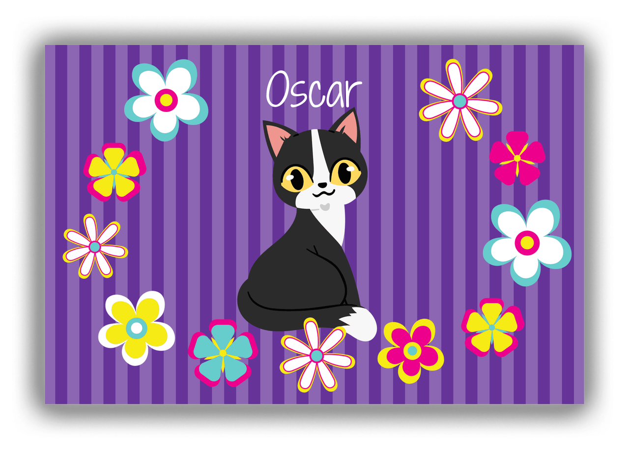 Personalized Cats Canvas Wrap & Photo Print XII - Purple Background - Cat IX - Front View