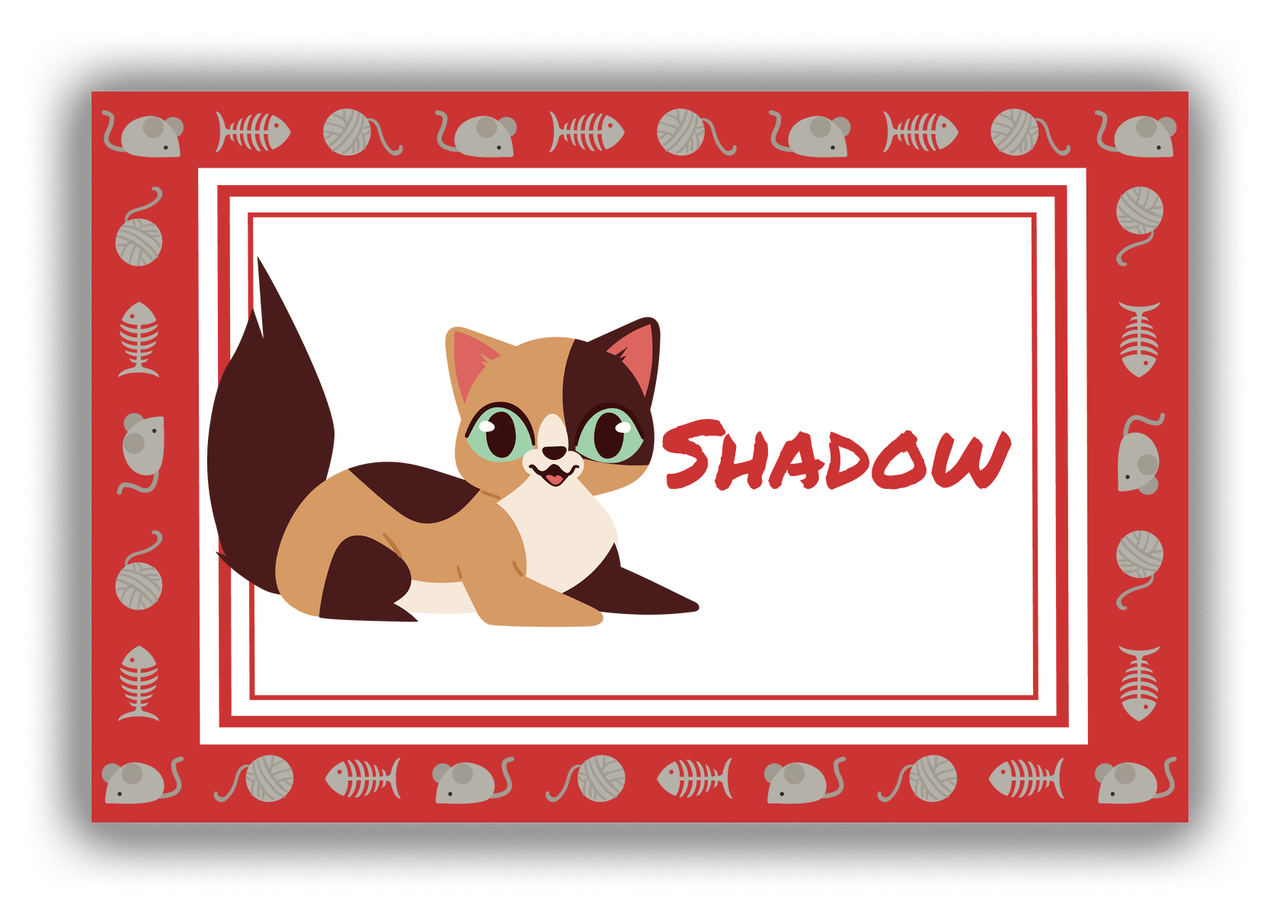 Personalized Cats Canvas Wrap & Photo Print XIV - Red Background - Cat I - Front View