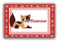 Thumbnail for Personalized Cats Canvas Wrap & Photo Print XIV - Red Background - Cat I - Front View