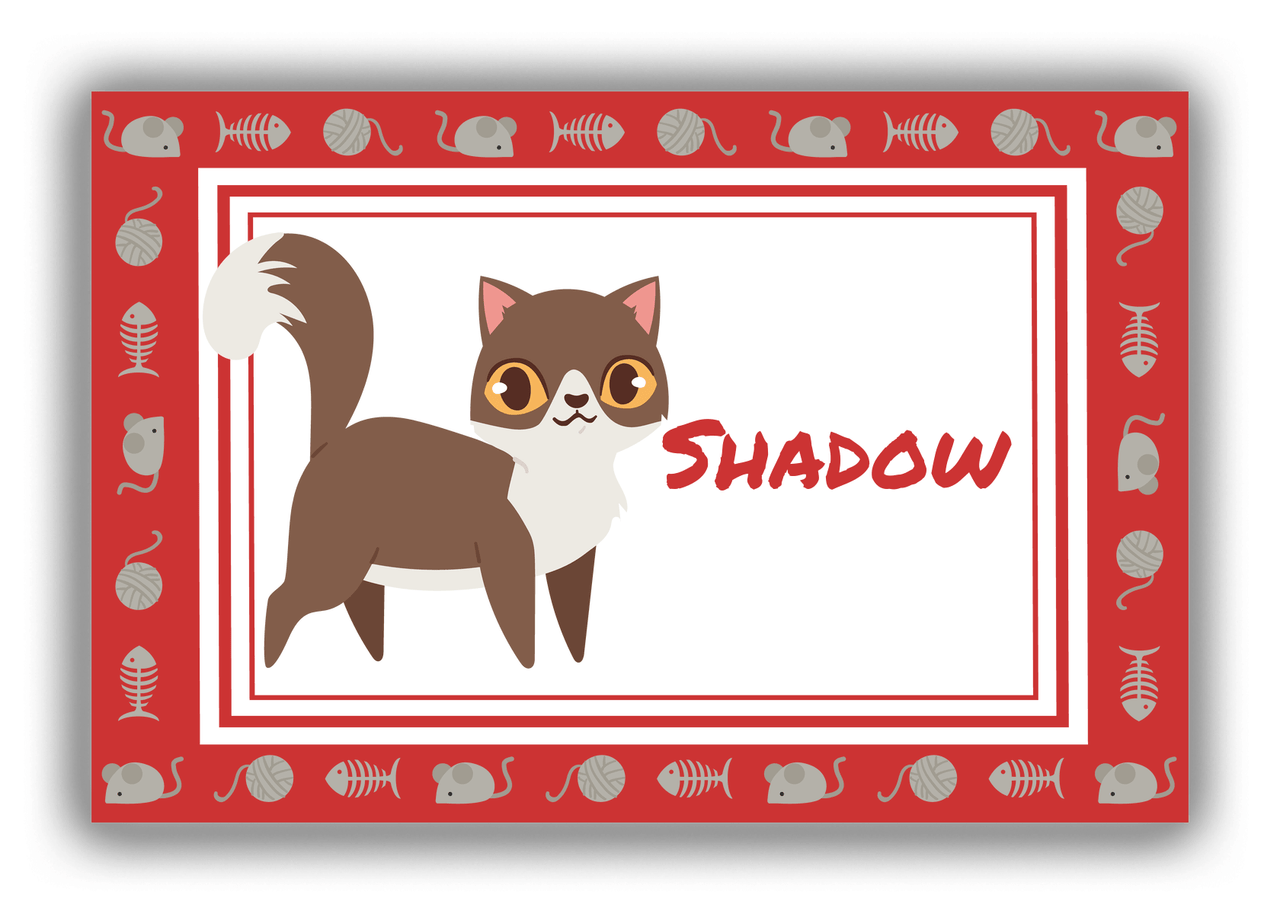 Personalized Cats Canvas Wrap & Photo Print XIV - Red Background - Cat II - Front View