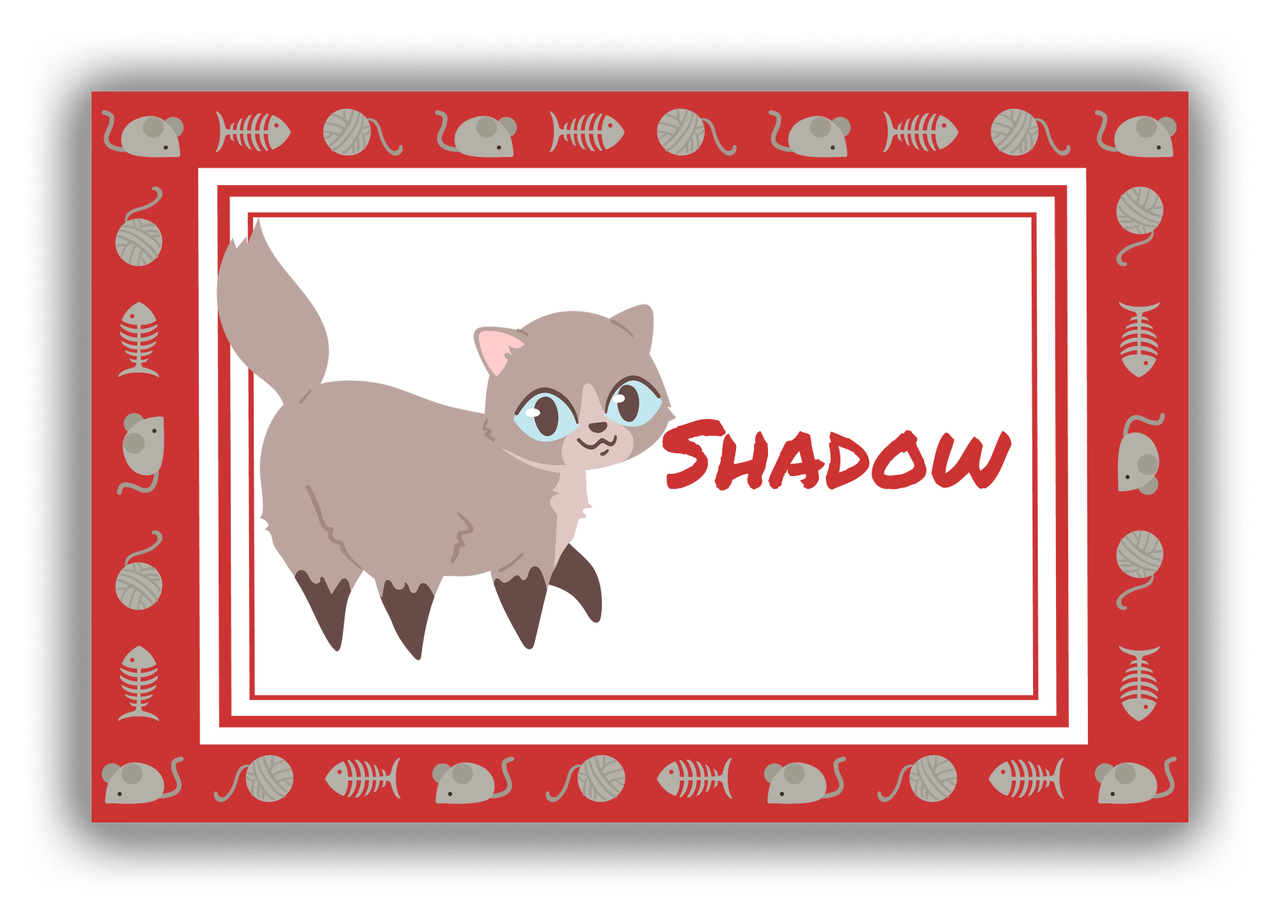 Personalized Cats Canvas Wrap & Photo Print XIV - Red Background - Cat III - Front View