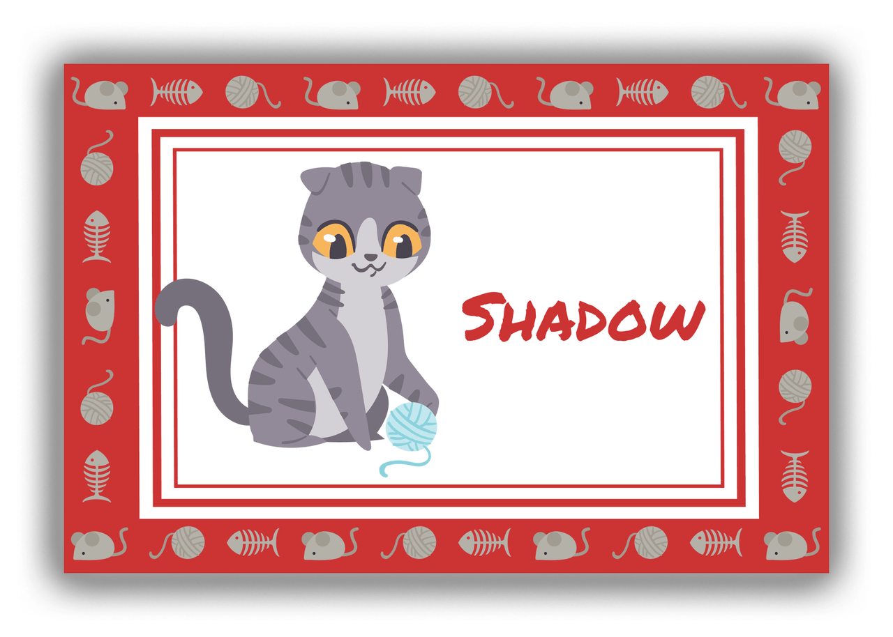 Personalized Cats Canvas Wrap & Photo Print XIV - Red Background - Cat IV - Front View