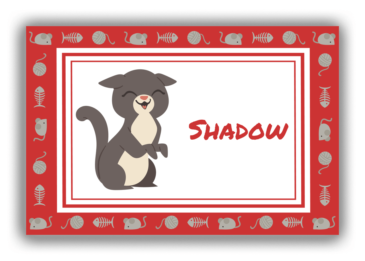 Personalized Cats Canvas Wrap & Photo Print XIV - Red Background - Cat V - Front View