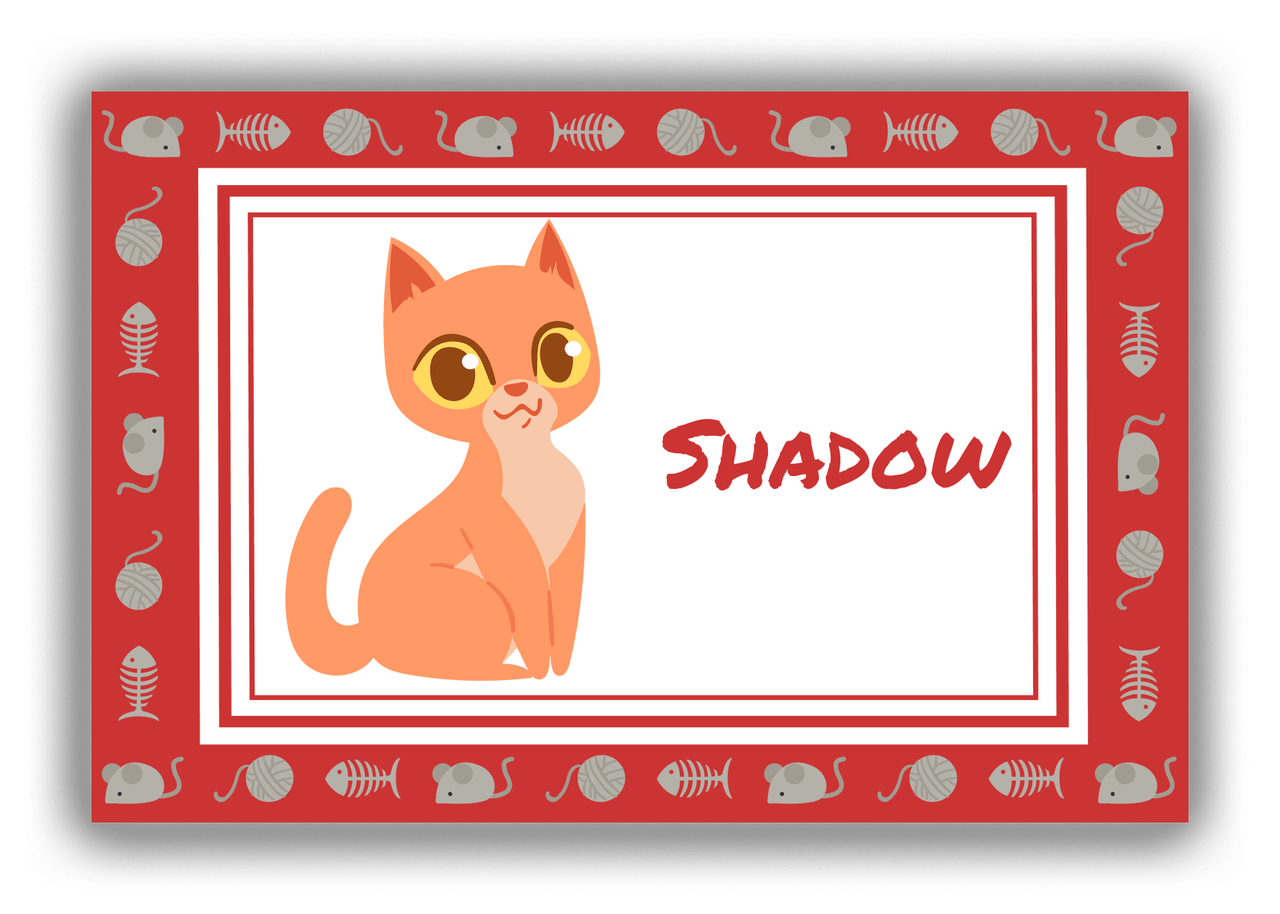 Personalized Cats Canvas Wrap & Photo Print XIV - Red Background - Cat VII - Front View