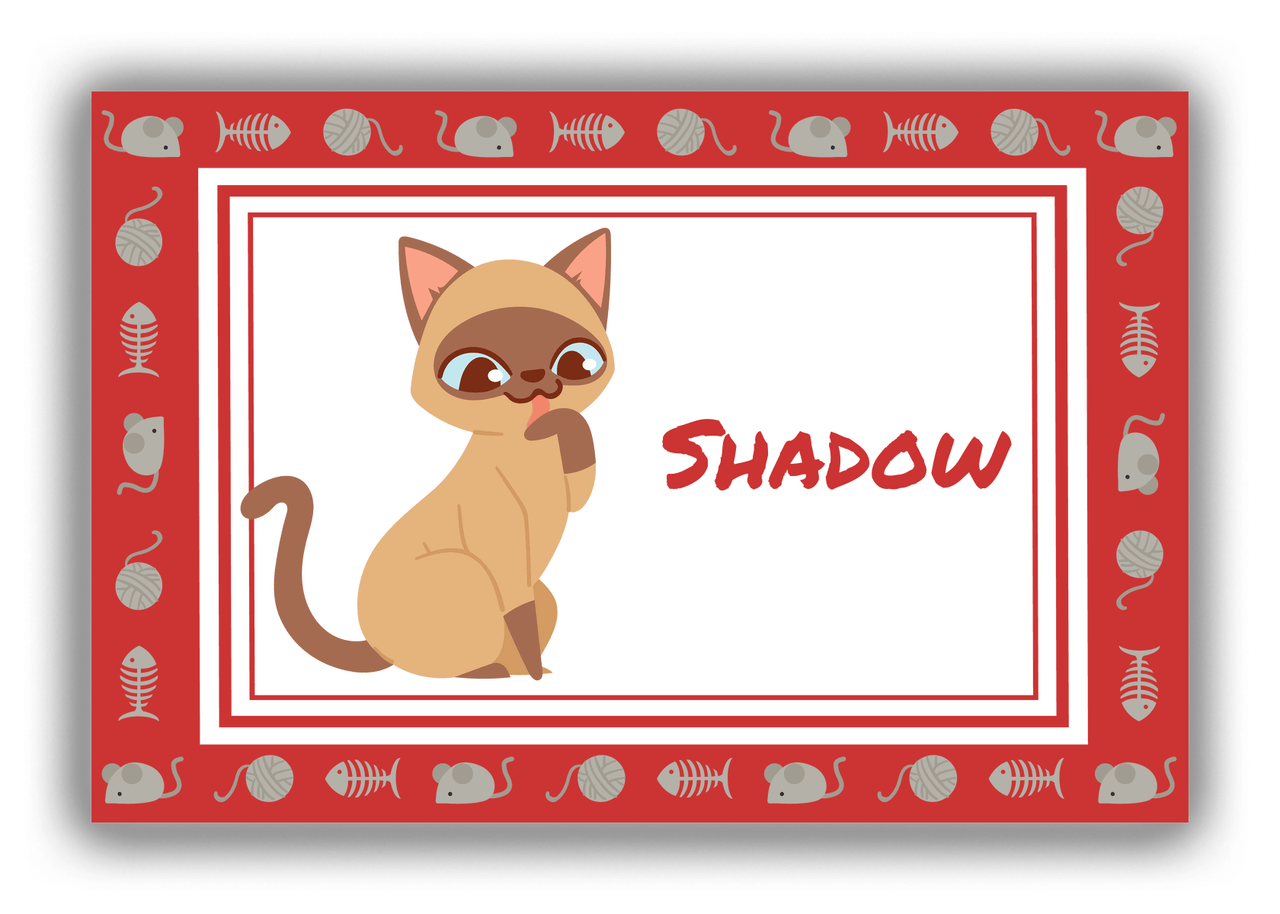 Personalized Cats Canvas Wrap & Photo Print XIV - Red Background - Cat VIII - Front View