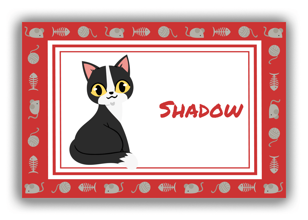 Personalized Cats Canvas Wrap & Photo Print XIV - Red Background - Cat IX - Front View