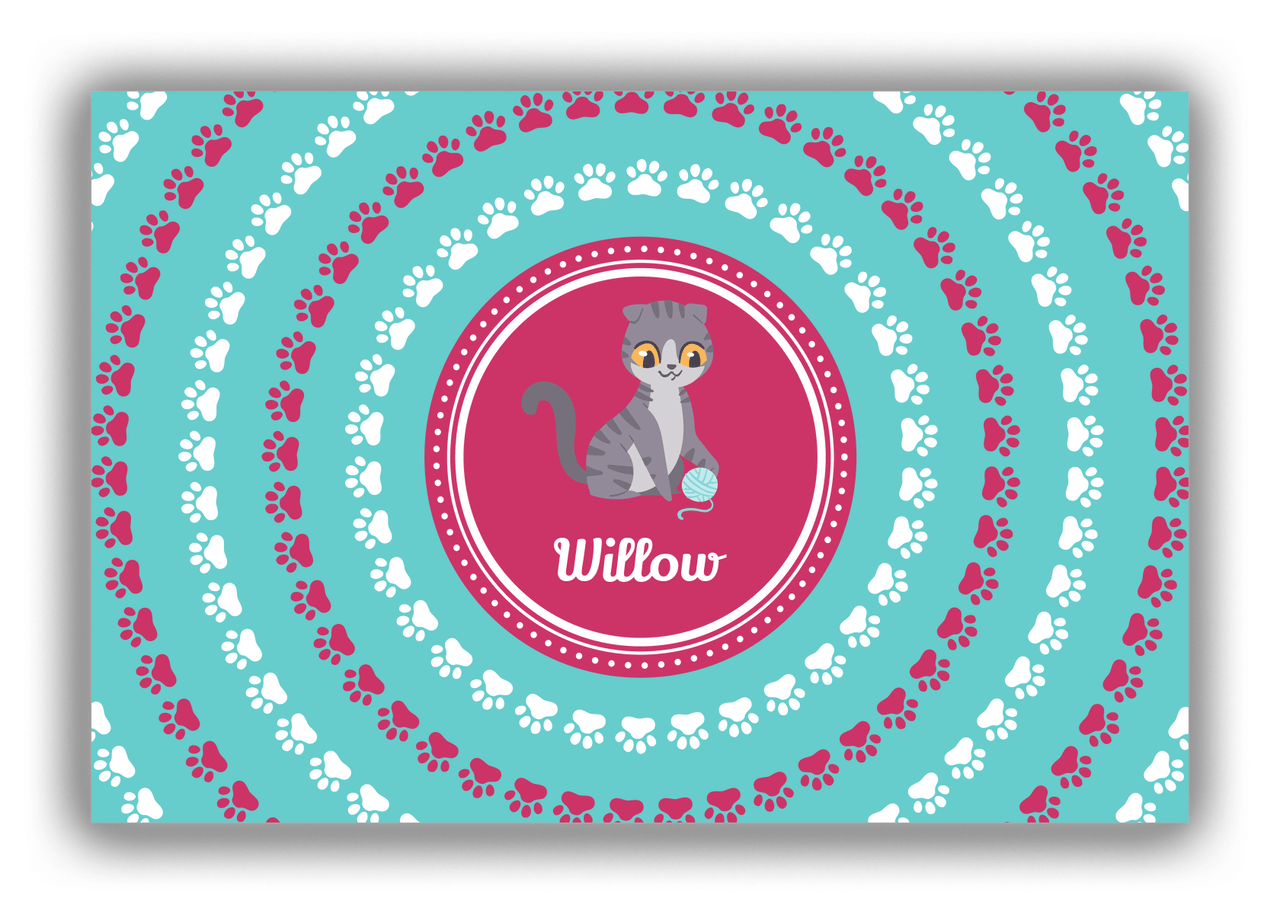 Personalized Cats Canvas Wrap & Photo Print XV - Teal Background - Cat IV - Front View