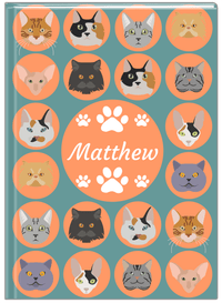 Thumbnail for Personalized Cats Journal I - Teal Background - Front View