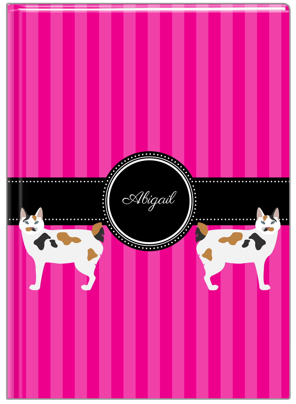 Personalized Cats Journal II - Pink Background - Cat I - Front View