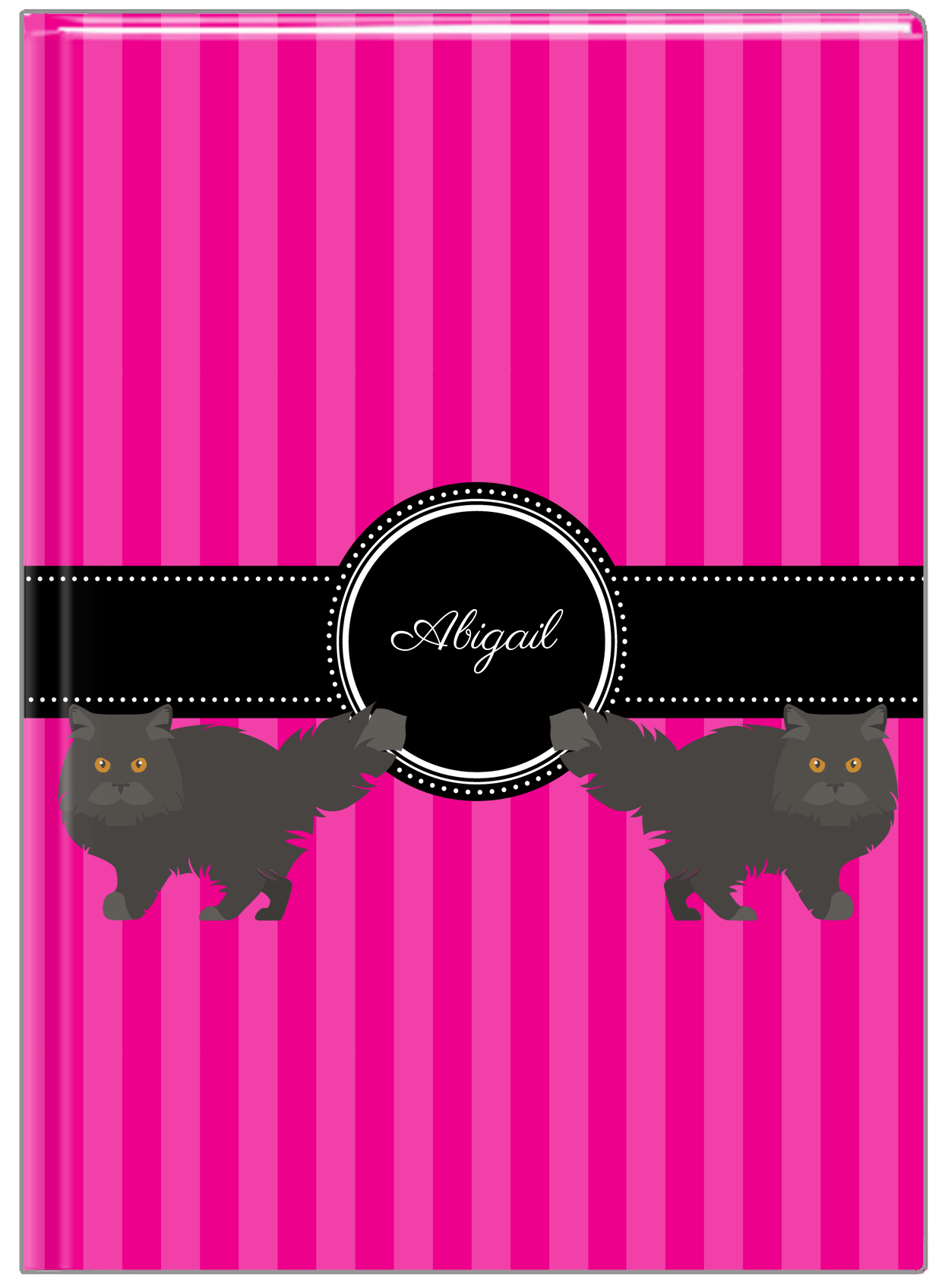 Personalized Cats Journal II - Pink Background - Cat VI - Front View