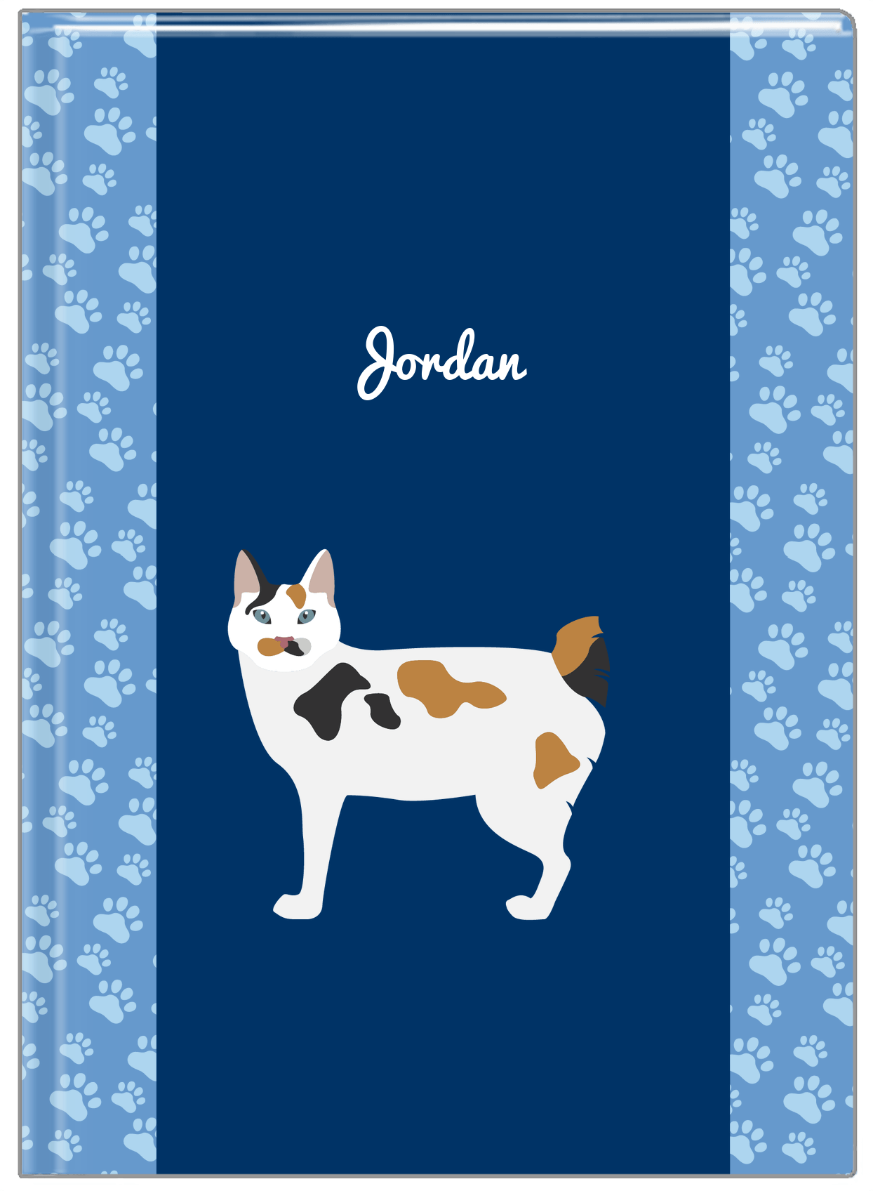 Personalized Cats Journal IV - Blue Background - Cat I - Front View