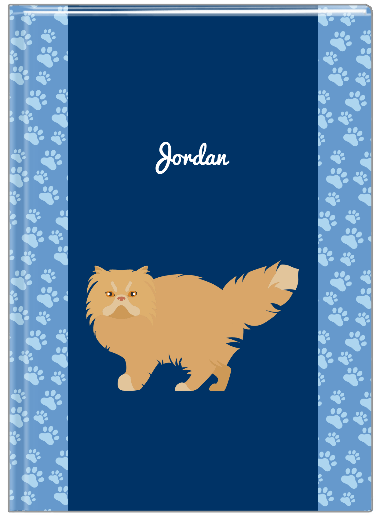 Personalized Cats Journal IV - Blue Background - Cat II - Front View