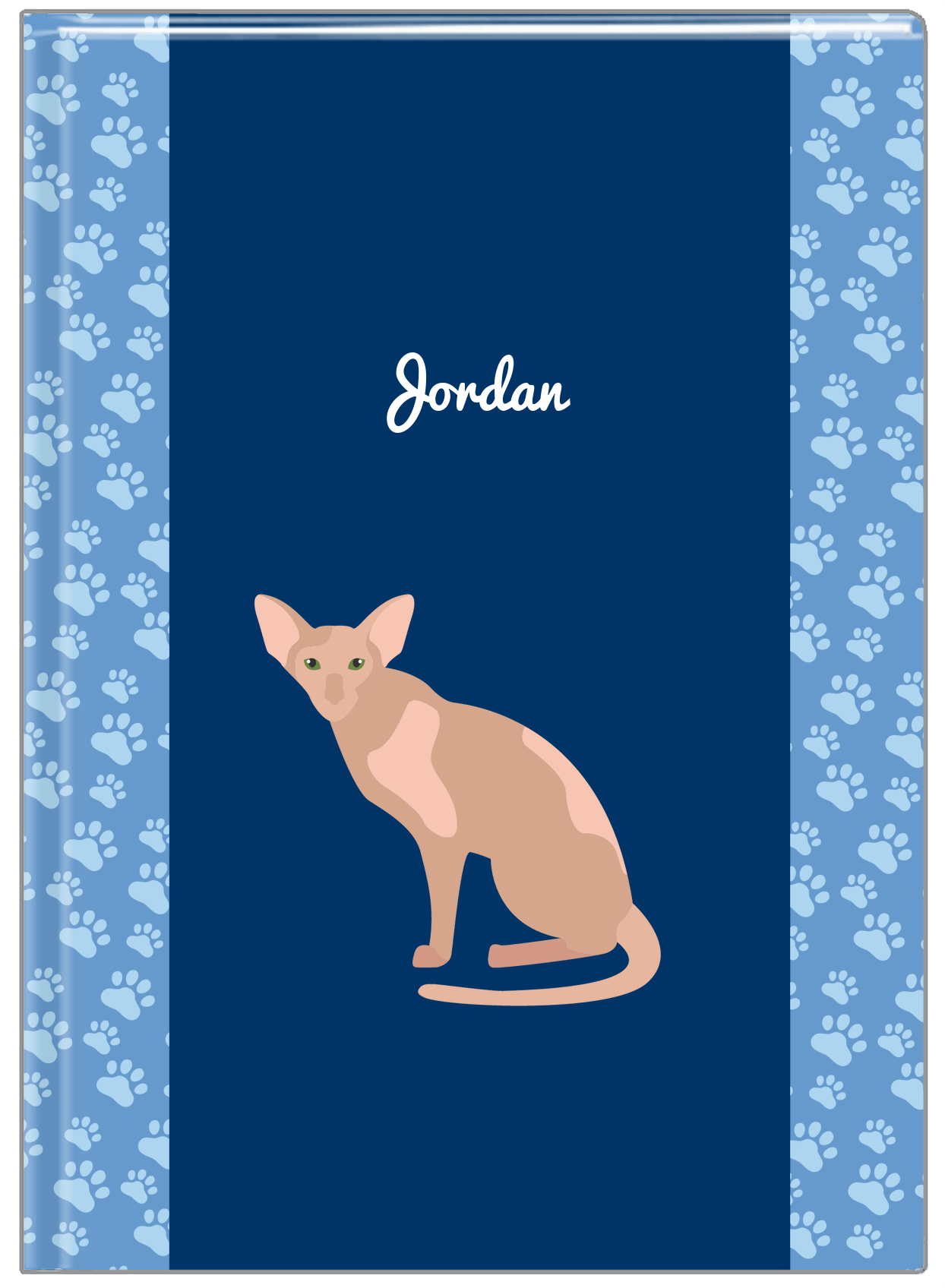 Personalized Cats Journal IV - Blue Background - Cat IV - Front View