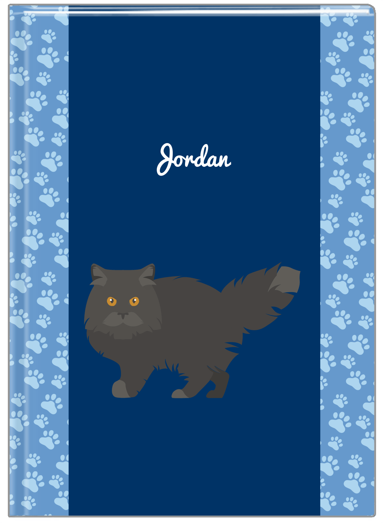 Personalized Cats Journal IV - Blue Background - Cat VI - Front View