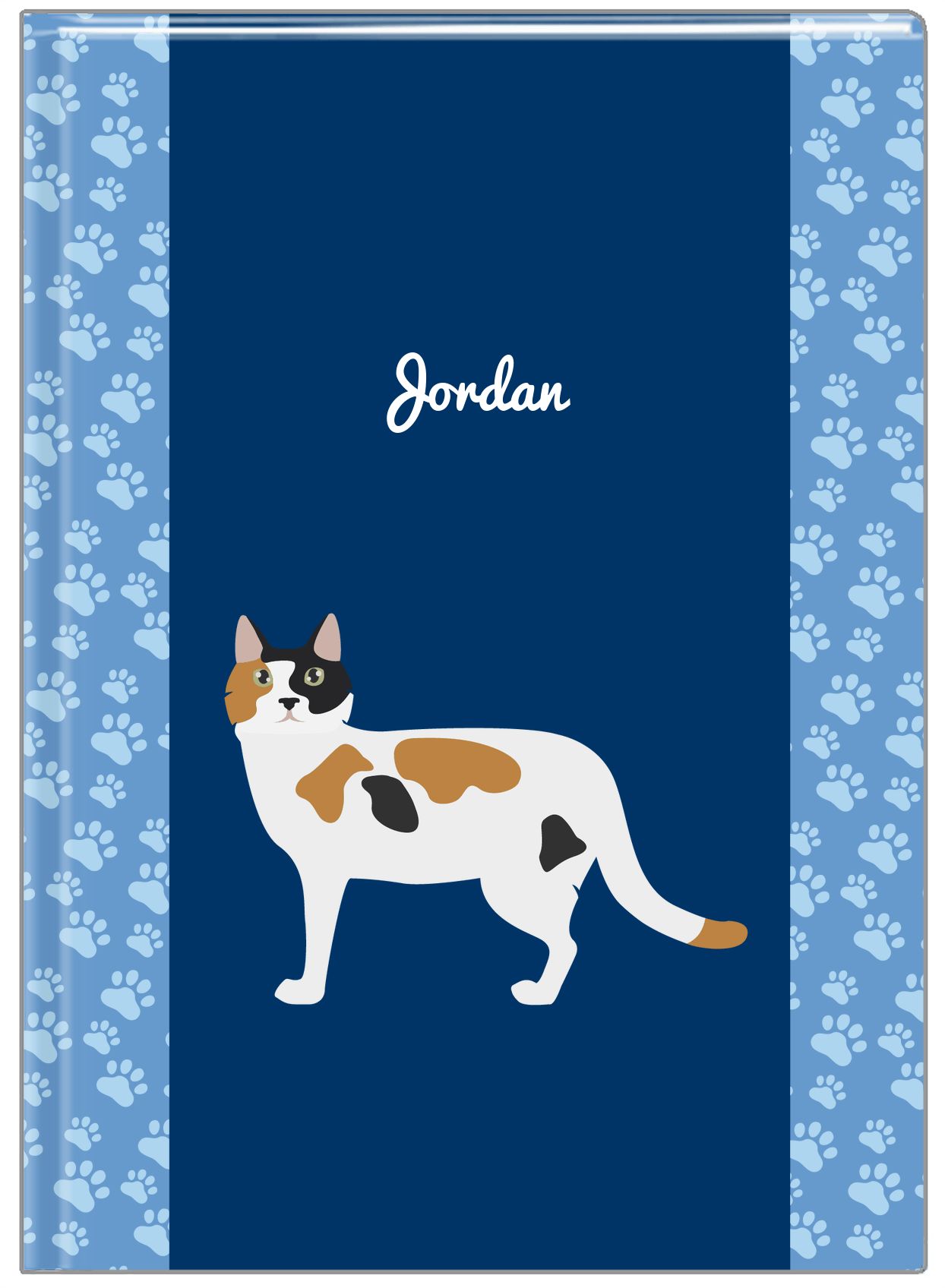 Personalized Cats Journal IV - Blue Background - Cat VII - Front View