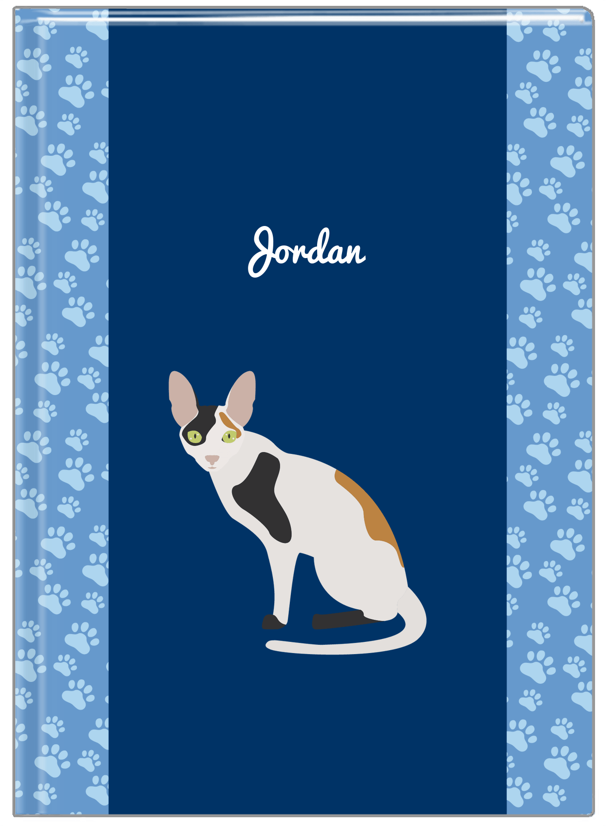 Personalized Cats Journal IV - Blue Background - Cat IX - Front View