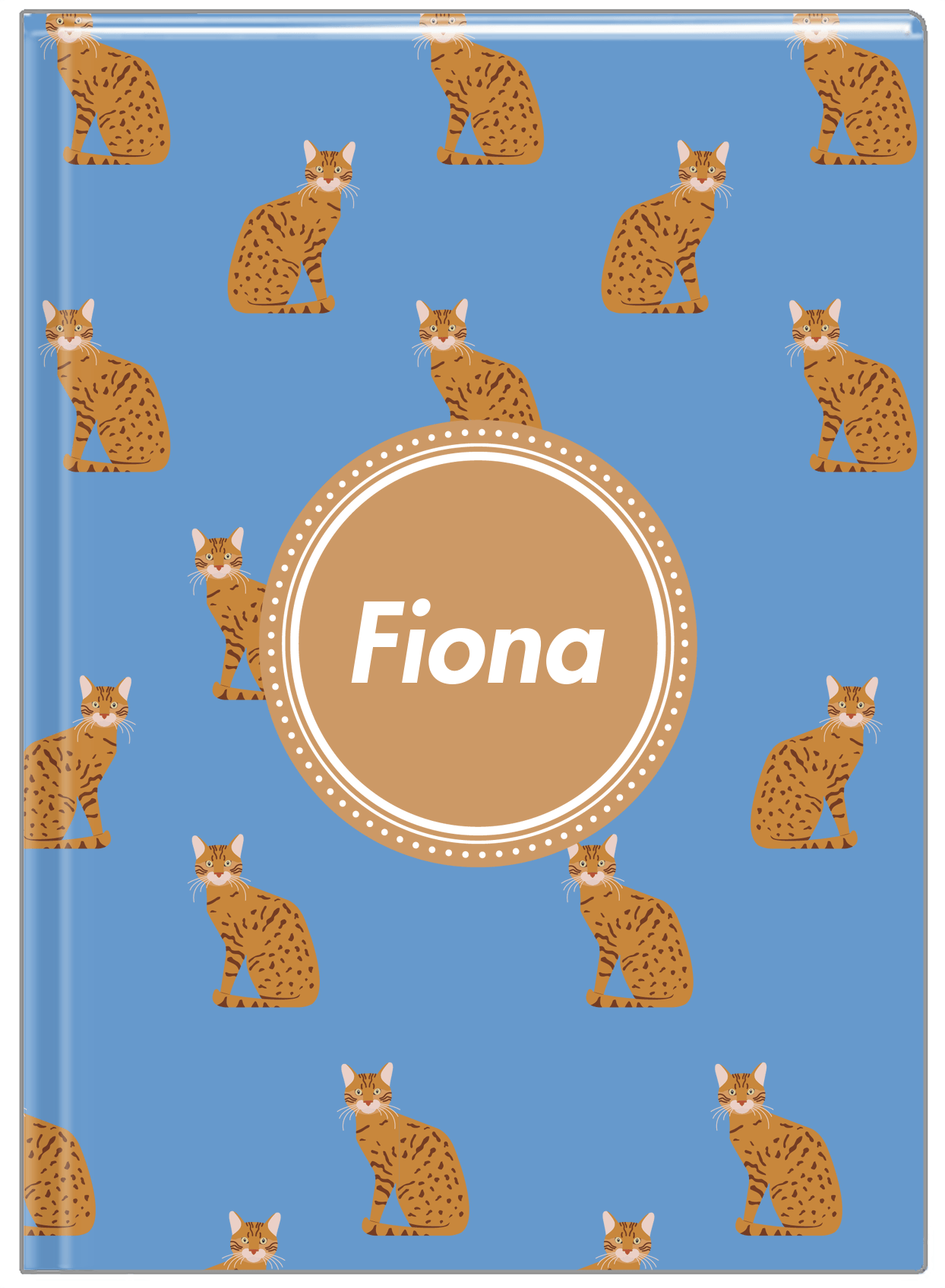 Personalized Cats Journal VI - Blue Background - Cat VIII - Front View