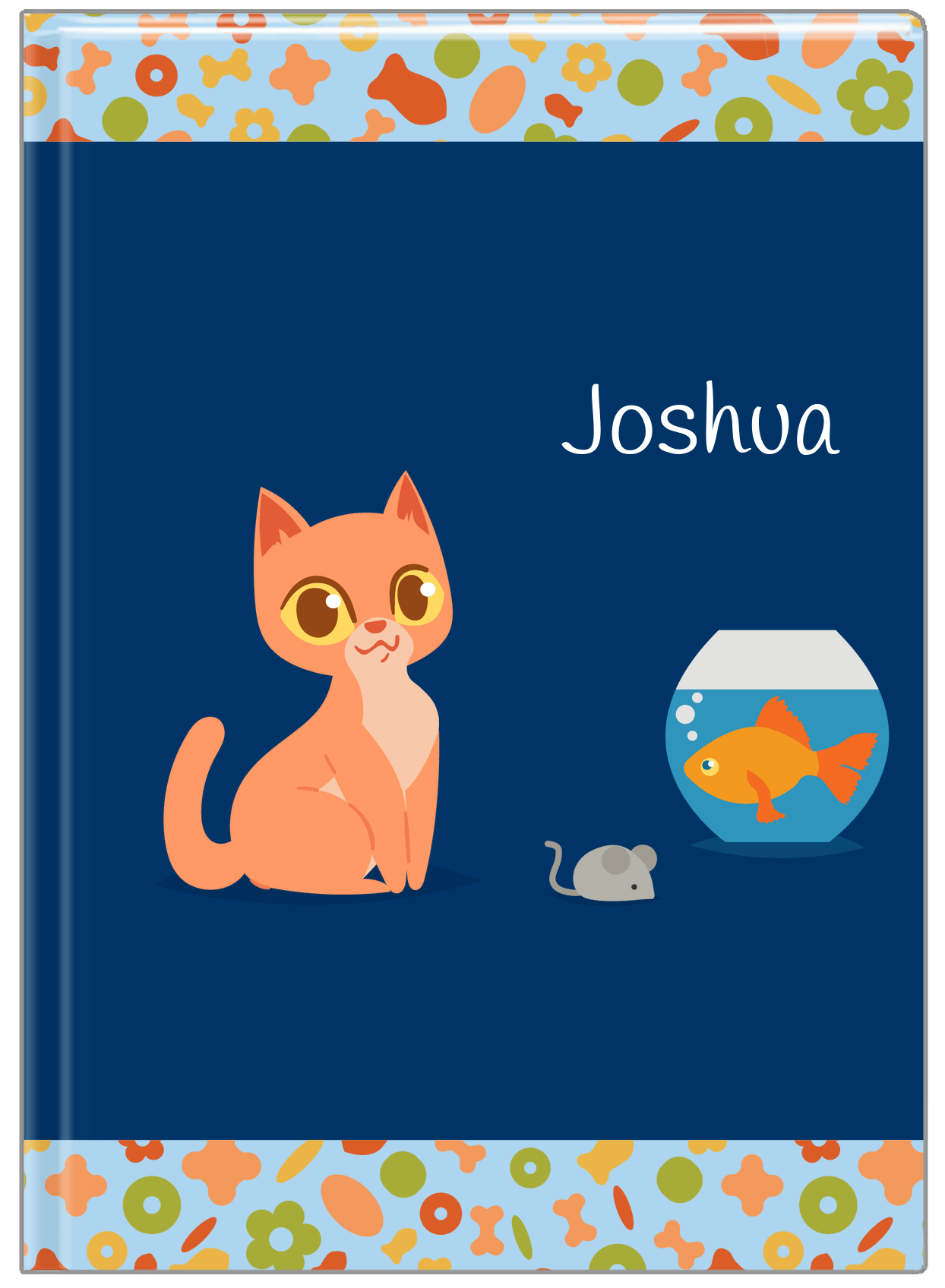 Personalized Cats Journal VII - Blue Background - Cat VII - Front View