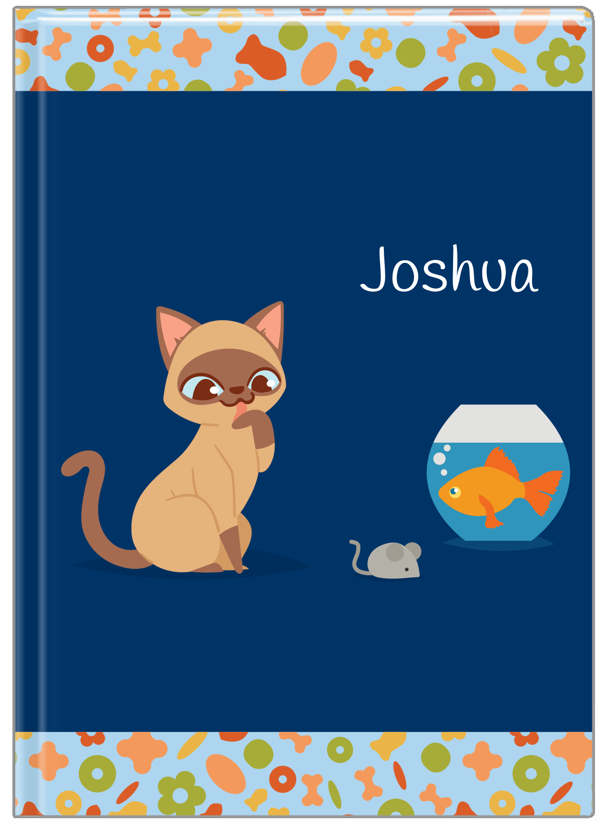 Personalized Cats Journal VII - Blue Background - Cat VIII - Front View