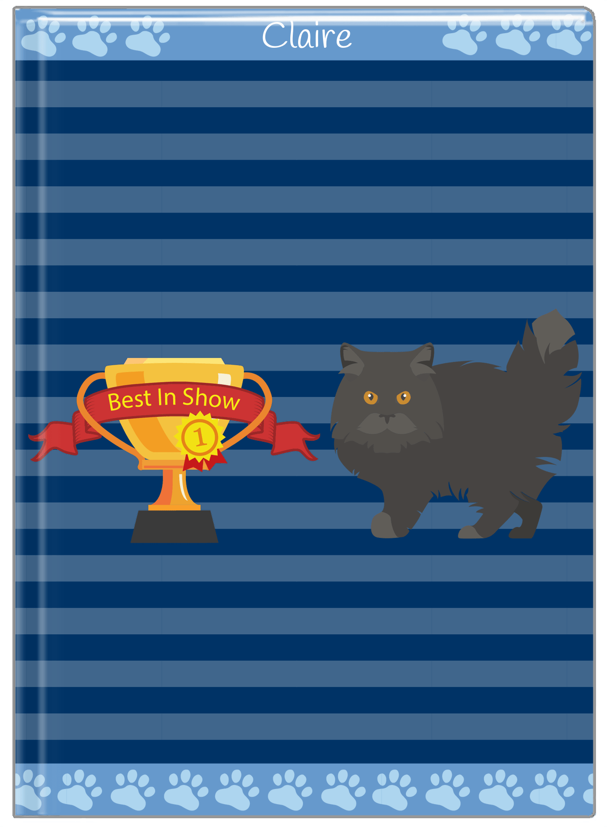 Personalized Cats Journal VIII - Blue Background - Cat VI - Front View