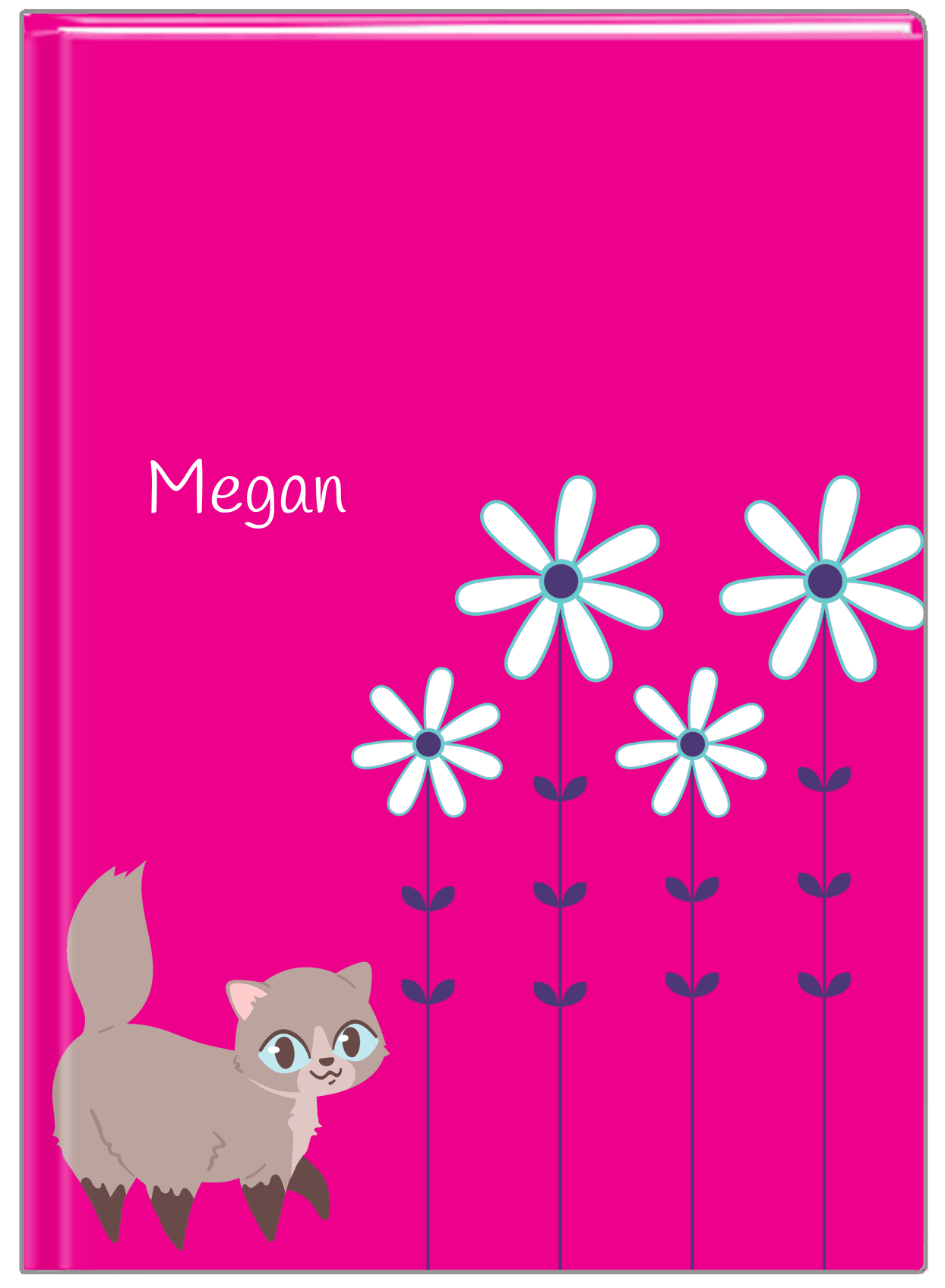 Personalized Cats Journal X - Pink Background - Cat III - Front View