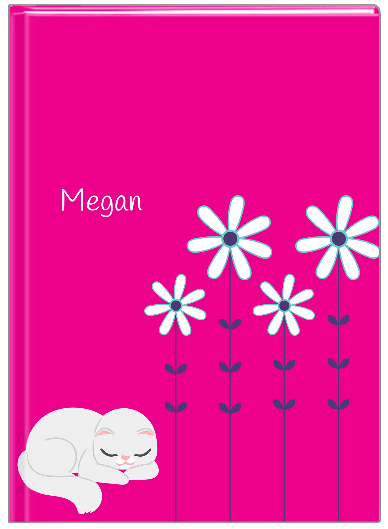 Personalized Cats Journal X - Pink Background - Cat VI - Front View