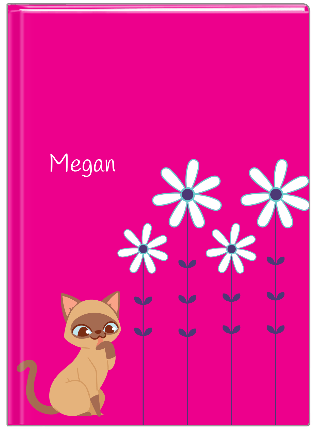 Personalized Cats Journal X - Pink Background - Cat VIII - Front View