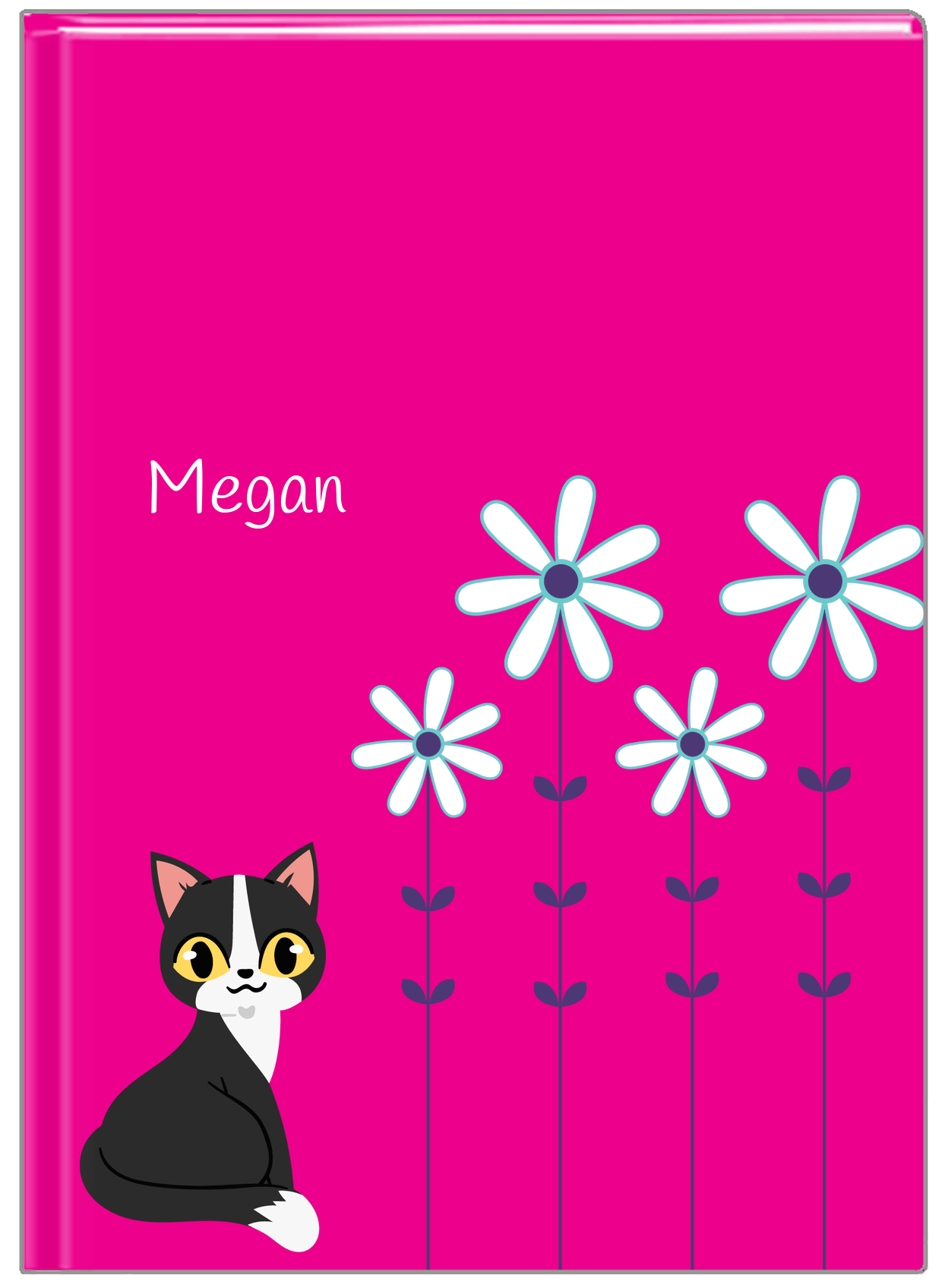 Personalized Cats Journal X - Pink Background - Cat IX - Front View
