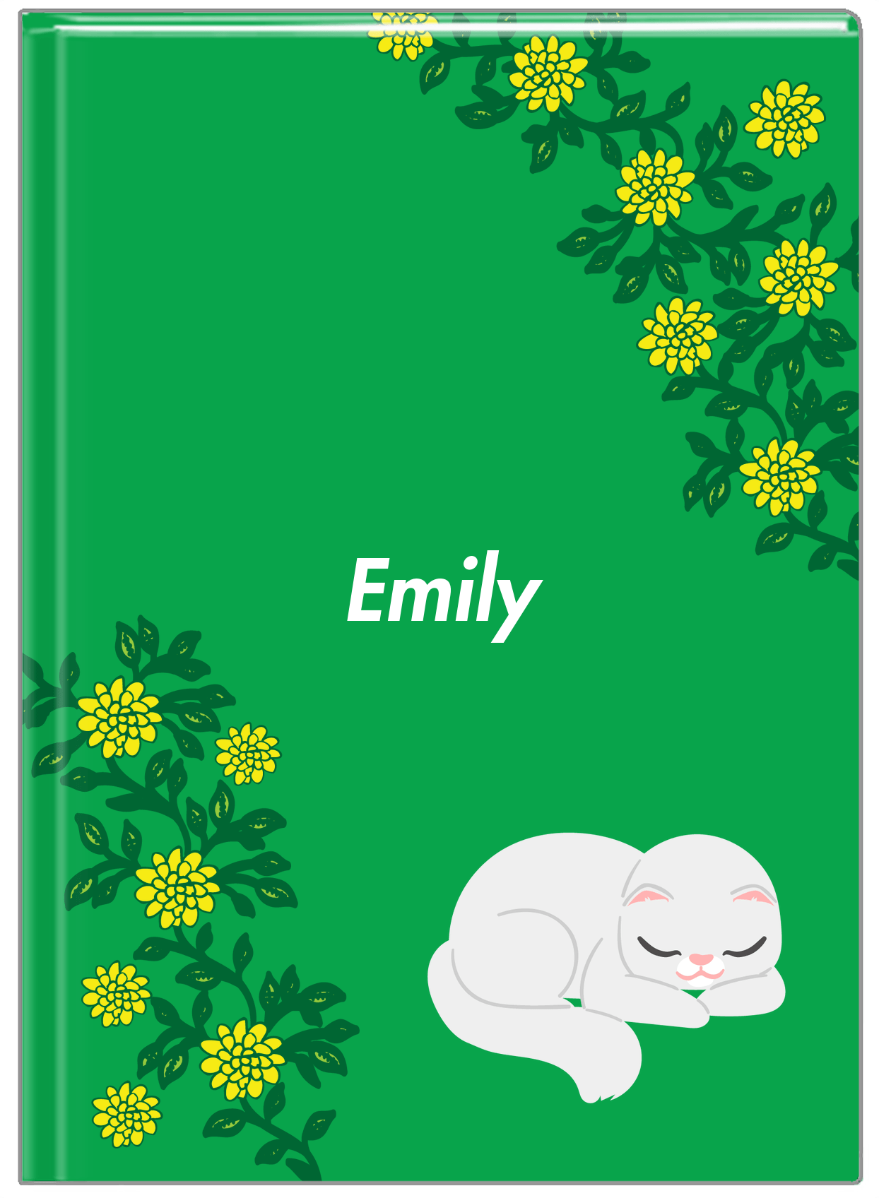 Personalized Cats Journal XI - Green Background - Cat VI - Front View