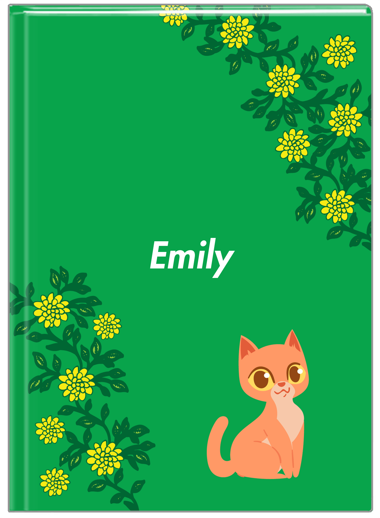 Personalized Cats Journal XI - Green Background - Cat VII - Front View