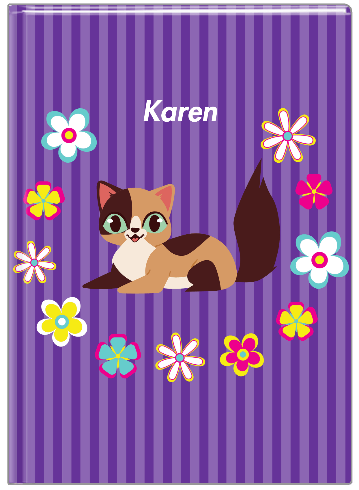 Personalized Cats Journal XII - Purple Background - Cat I - Front View