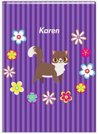 Thumbnail for Personalized Cats Journal XII - Purple Background - Cat II - Front View
