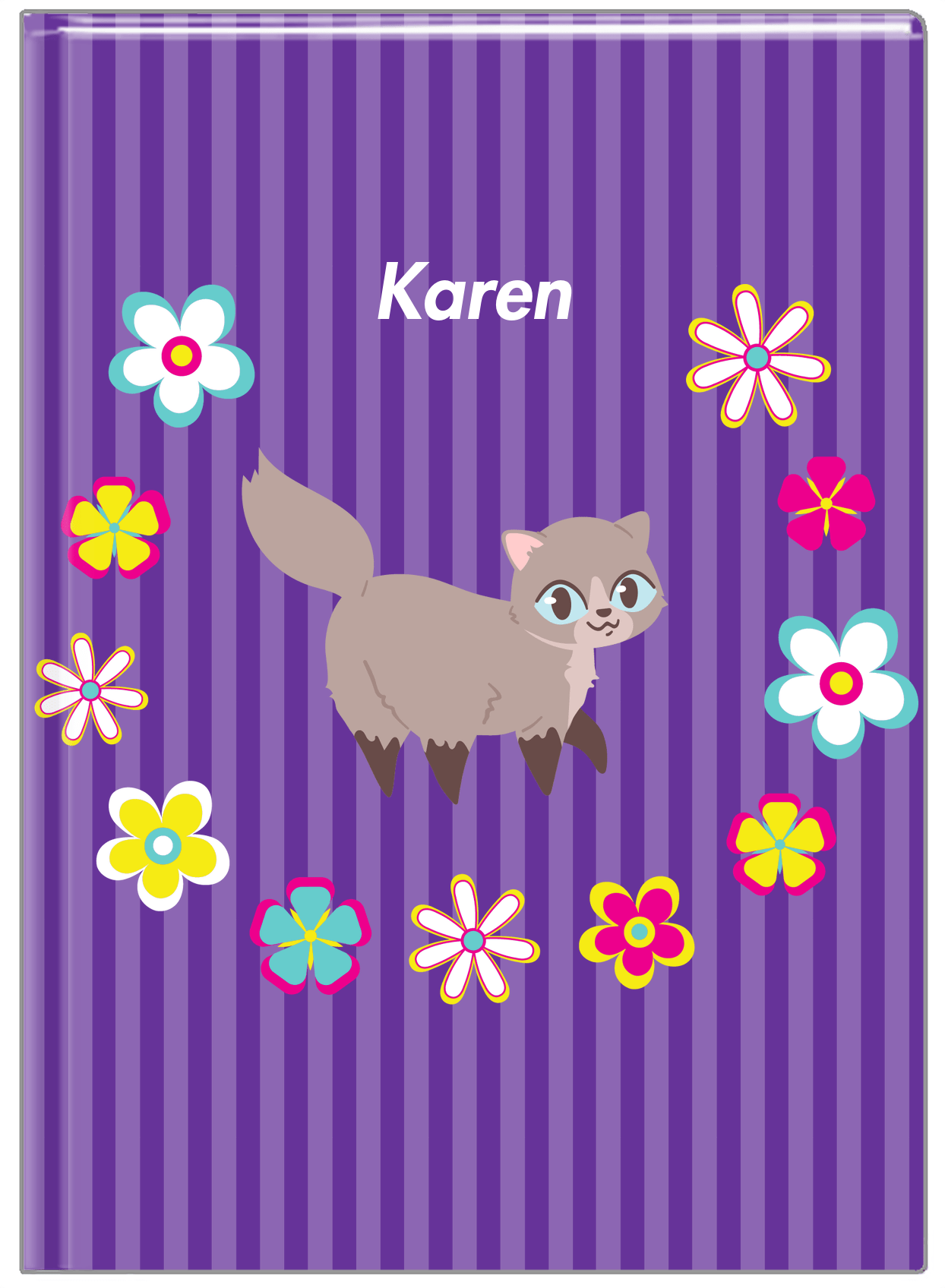 Personalized Cats Journal XII - Purple Background - Cat III - Front View