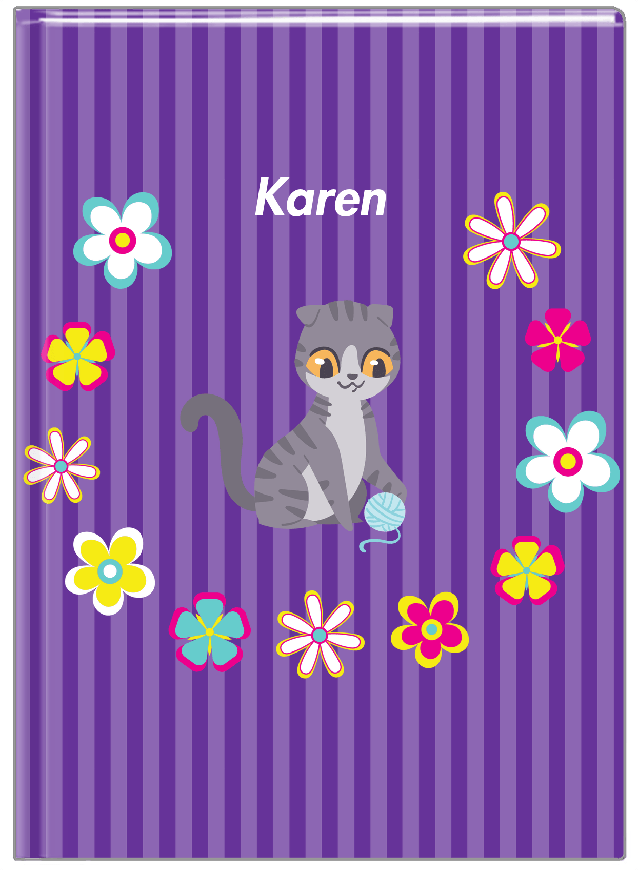 Personalized Cats Journal XII - Purple Background - Cat IV - Front View