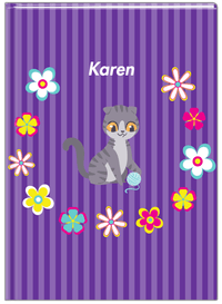 Thumbnail for Personalized Cats Journal XII - Purple Background - Cat IV - Front View