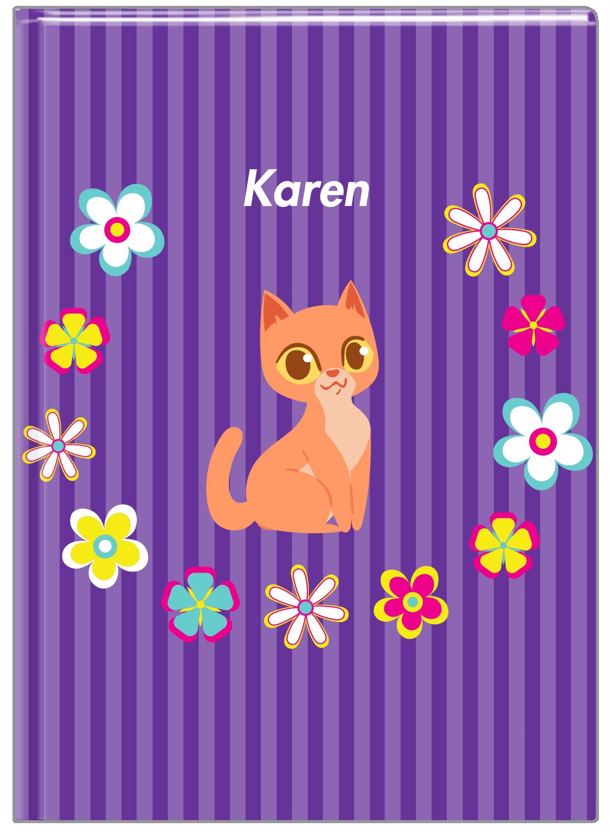Personalized Cats Journal XII - Purple Background - Cat VII - Front View