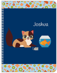 Thumbnail for Personalized Cats Notebook VII - Blue Background - Cat I - Front View