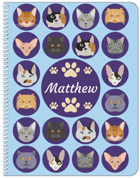 Thumbnail for Personalized Cats Notebook I - Blue Background - Front View